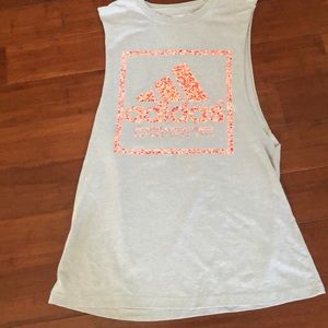 Adidas Gray Tank Top with Red Logo